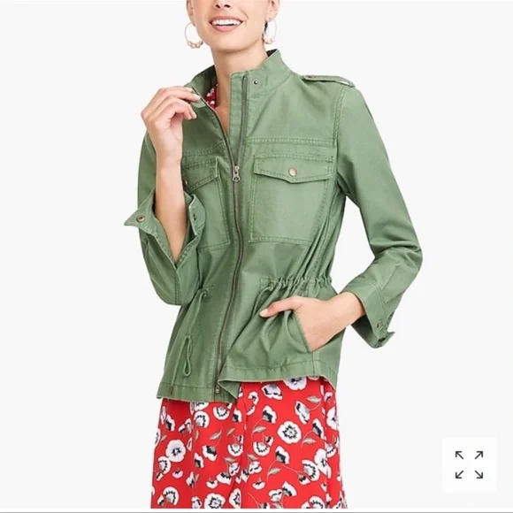 Crew Jackets Coats Jcrew Canvas Moto Jacket Army Green